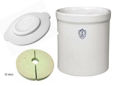 Ohio Stoneware 1 Gallon 3 Piece Kit for Fermentation and Preservation Crock