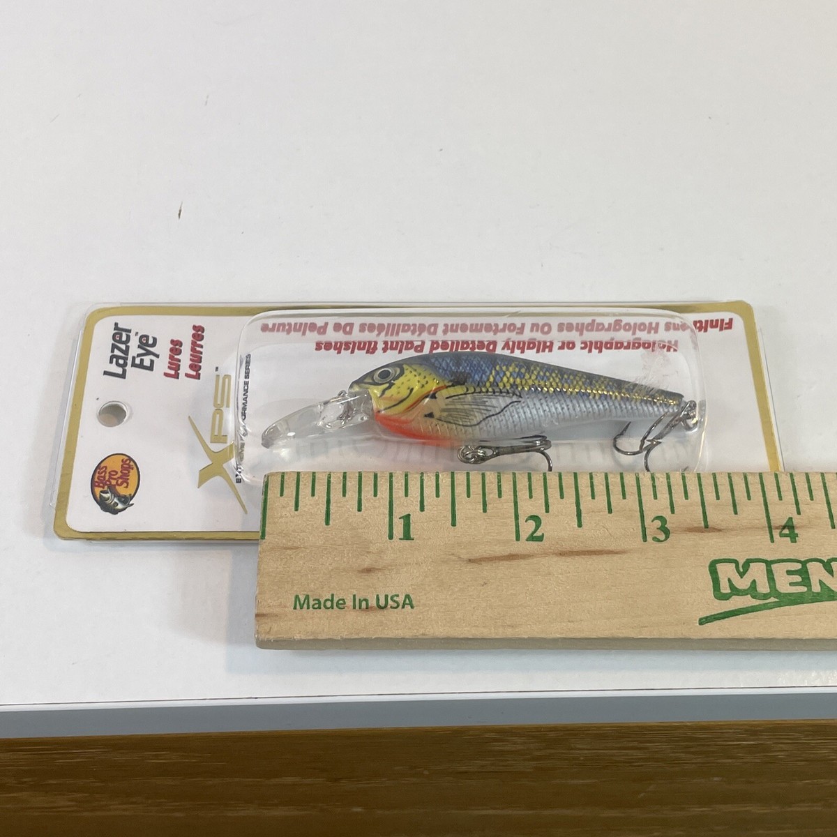 Bass Pro Shops XPS Lazer Eye Inch Blu Bk Yellow Fishing Lure NIP