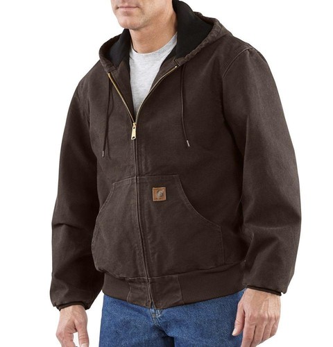 Carhartt Dark Brown Quilted Flannel Lined Sandstone Active Jacket