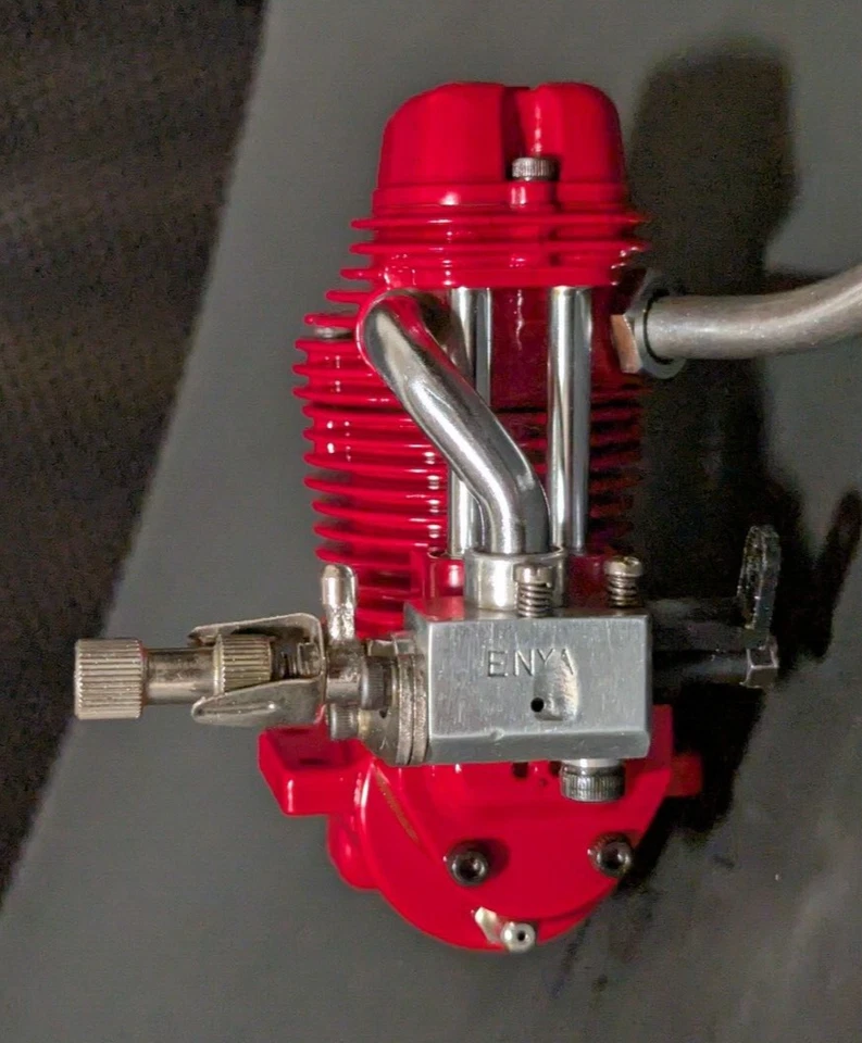 Enya 46-4C 4-Stroke, Red Epoxy Paint and Polish, Good Compression, Turns Free - Image 3 of 4