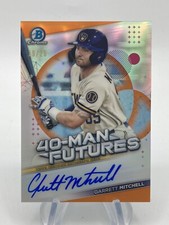 2021 Bowman Chrome Garrett Mitchell Orange Auto Autograph /25 40-Man Futures