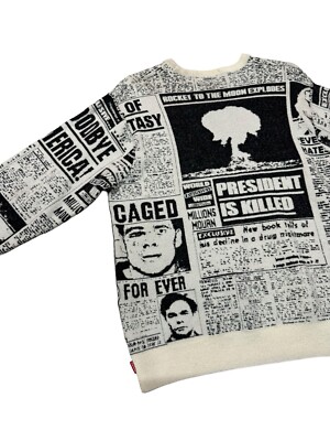 トップス supreme newspaper sweater Supreme Newsprint Sweater (FW18) - $158