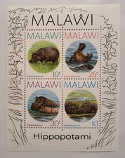 MALAWI 1987 HIPPOPOTAMI SET Minisheet - Mint MNH
