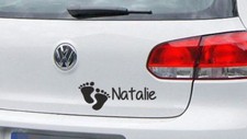 AUFKLEBER Auto Tattoo DUB FUN Sticker Car Baby Kinder Name Wunschname Füße 50