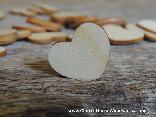 25 Blank 4" Wood Hearts - Rustic Wedding Decor - Table Decorations - 4 inch wood - Picture 3 of 3