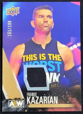 2021 UPPER DECK AEW FRANKIE KAZARIAN GOLD RELIC #D 151/199 SCU