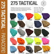 ATWOOD USA Tactical 2.4mm Paracord 275 AUTHENTIC 4strand Cord 3/32 small batch