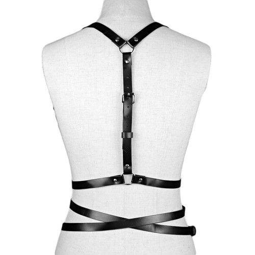 Pu Leather Chest Harness Sexy Lingerie Women Garter Belt Bra Cage Bondage Straps - Picture 7 of 7