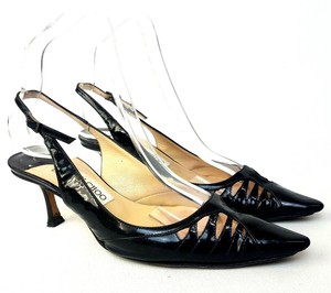 jimmy choo black court shoes