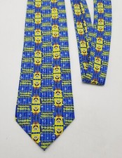 Nickelodeon SPONGEBOB SQUAREPANTS All Over Print Blue Necktie Tie Viacom 2005