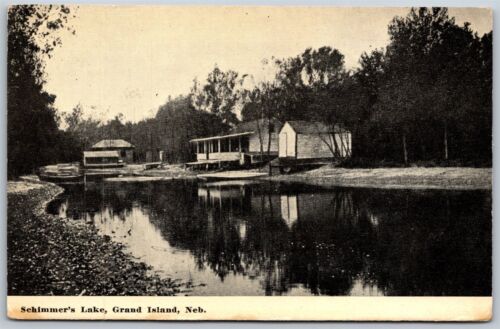 Vintage Grand Island Nebraska NE Schimmer's Lake 1910er Ansicht alte Postkarte