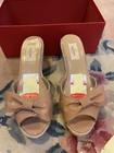 Valentino Garavani Nude Patent Leather Peep Toe Wedge Sandals Size 39.5 — photo 2