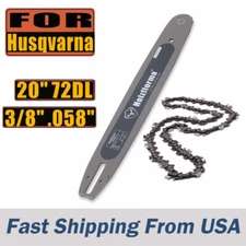 Holzfforma 20" Guide Bar Chain 3/8" .058" 72DL For Husqvarna 365 372 395 394 288