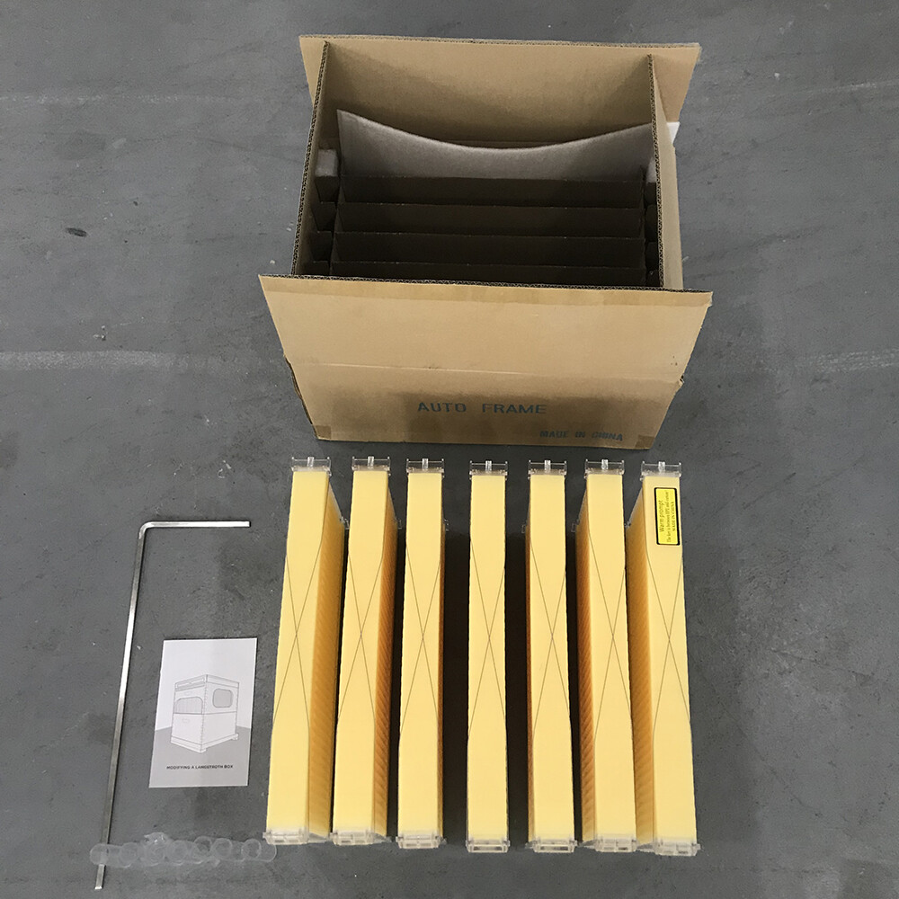 Auto Seeping Langstroth Bee Hives Honey House + 7 Beekeeping Frames + Hive Stand