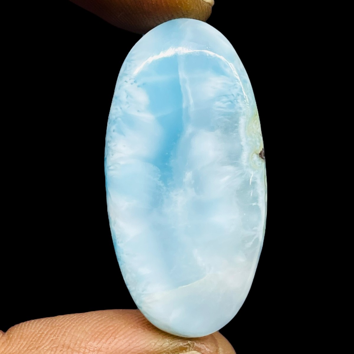 Mineral Blue Stone White Larimar 100% Natural Larimar Oval Shape Cabochon  Gemstone 45X24X5 Mm GC-41003, image size:1200x1200