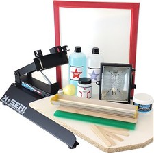 Screen Printing Kit Frame Squeegee Emulsion Exposure set machine T-shirt press