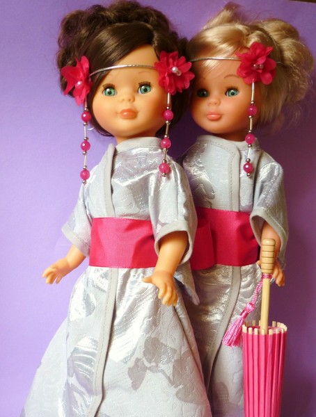 KIMONO PARA MUÑECA NANCY FAMOSA O VIDAL ROJAS KIMONO FOR DOLL 42 CM TALL