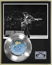 Stevie Ray Vaughan "Love Struck Baby" Silver Record Display Wood Plaque