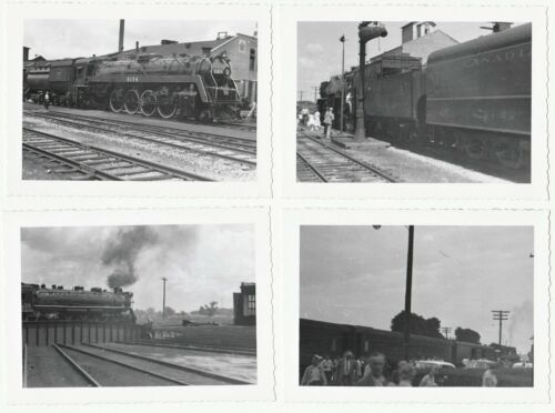 PHOTO Lot of 8 - Canadian National CN Railroad Orig 1950 Snapshots Trains etc