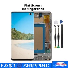 Silver TFT LCD Display For Samsung S10 Plus S10 G975 Screen Digitizer  Frame