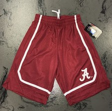 University of Alabama Youth Boy's Crimson Athletic Shorts with White Stripes