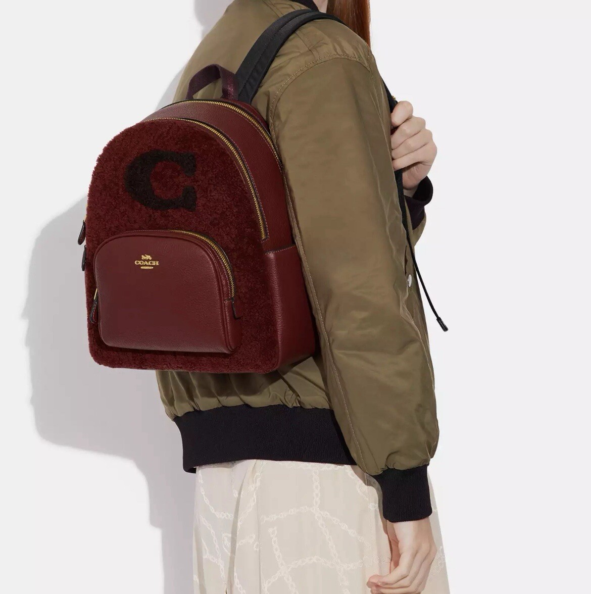 Coach Mini Court Shearling Backpack Leather With Signature Coach Motif NWT COACH Women main image 2