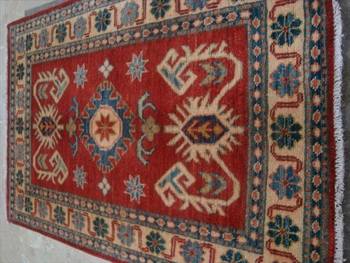 Alfombra Kazak Caucasion Veg Teñida Lana Ghazni Alfombra Anudada a Mano (4.0 x 2.8)' - Imagen 3 de 9