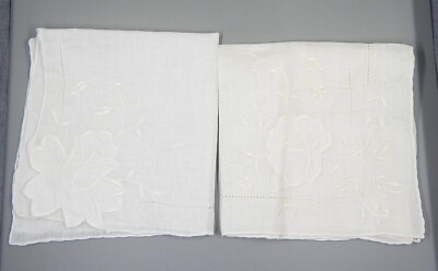 Desco White Linen Handkerchiefs Embroidered Flowers Hong Kong