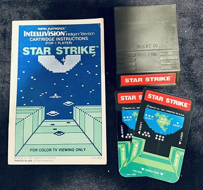 Star Strike (Mattel Intellivision, 1981) Complete without Box Vintage
