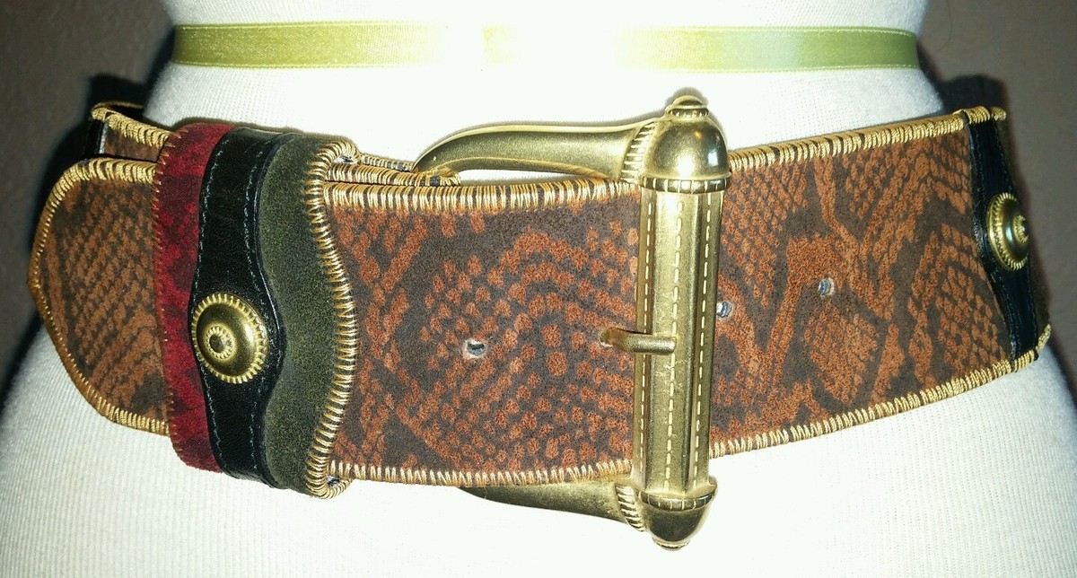 Reserved! Belt By Linea Pelle for Anthropologie Linea Pelle Patchwork Italy Leather Anthropologie Brass  main image 2