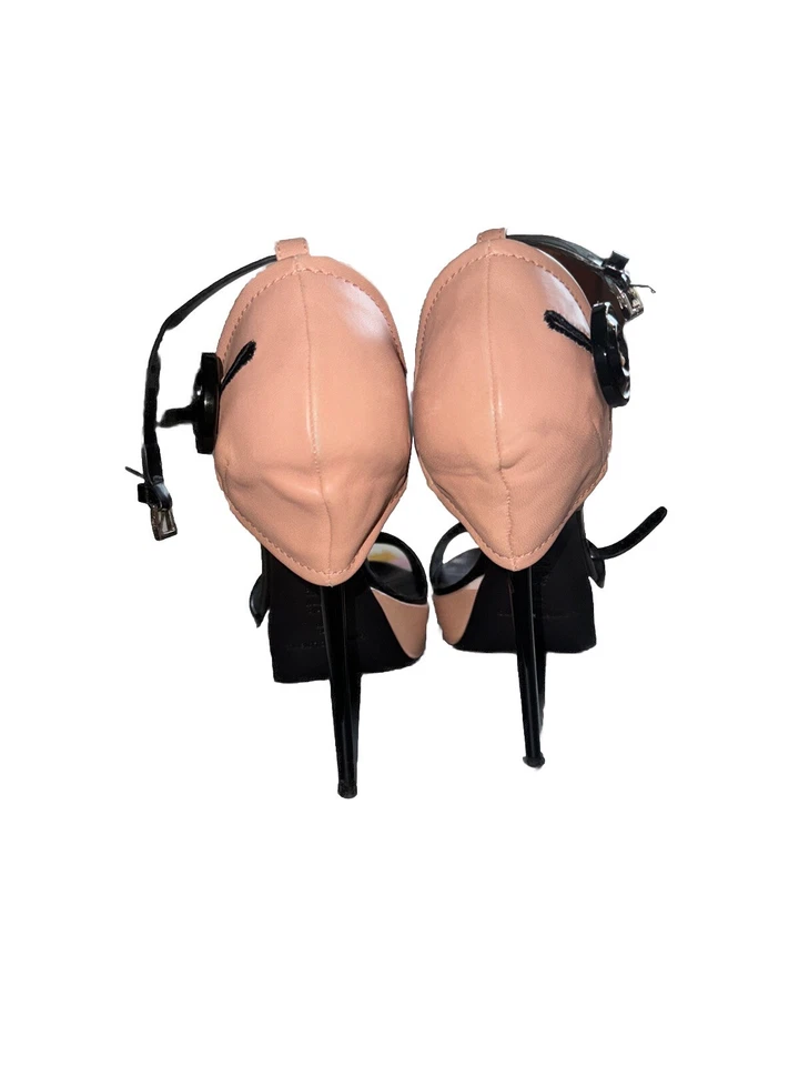 Gianmarco Lorenzi Leather / Patent Combo Platform Sandals 38.5 Foto 4 de 4