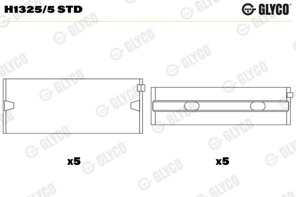 Glyco H1325/5 Std Kurbelwellenlager FüR Audi, Seat, Skoda, Skoda (Svw), Vw-image