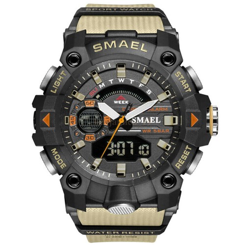SMAEL Men Digital Sport Watch Fashion Big Dial Military Stopwatch LED Wristwatch - Picture 25 of 26