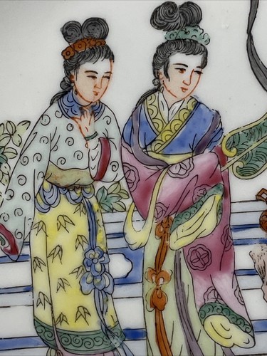 Chinesische Porzellanschale umhüllt in Zinnrahmen/Schutz - Bild 4 von 11