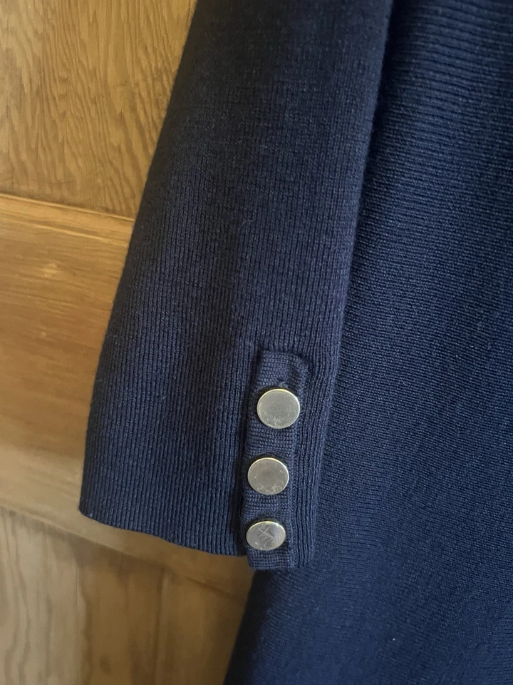 Hobbs Women's Merino Wool Cora Knitted Dress Size UK 12 Navy Blue Long Sleeve - Image 4 of 4