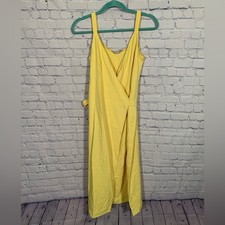Everlane Womens Japanese Go Weave Midi Wrap Dress Yellow Sz 2 NWOT Summer Casual