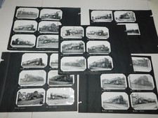 Vintage Reading Railroad Locomotive Snapshot Photo Album Pages, 58 Photos