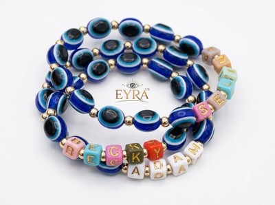 Individuelles Namen personalisieren Evil Eye Armband, Armband personalisieren, Namensarmband