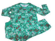 Joyspun Women's Long Sleeve Sleep Top and Jogger 2-Piece PJ Set, Size S 4-6 