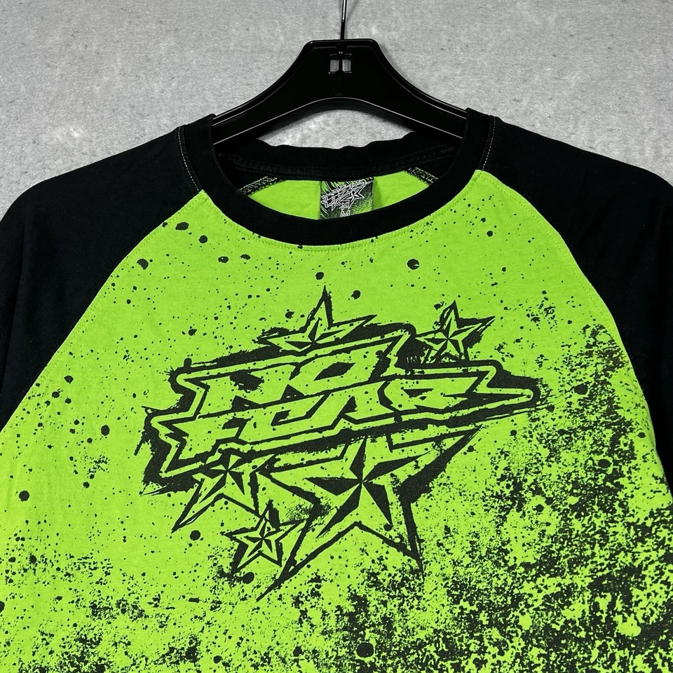 Camiseta deportiva NO FEAR para hombre mediana negra verde MX motocross BMX carreras tema años 90 Foto 2 de 4