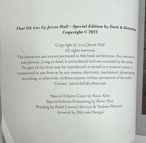 Jescie Hall That Sik Luv Blackout Romance Signed Rare Variant - Imagen 5 de 6