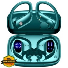 Bmani Wireless Earbuds Bluetooth 80H Playtime Over-Ear Hook Green
