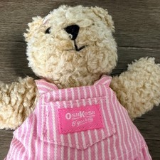 Vintage Eden Osh Kosh B'Gosh Plush Bear with Pink Striped Overalls