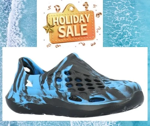 Rugged Shark Size 7 Toddler and Big Kids Slip on Water Sneakers Black/Blue NWT - Picture 1 of 22