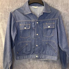 VTG 70s JCPenny Ranchcraft Womens M Penn Prest Denim Jacket Western Style Blue