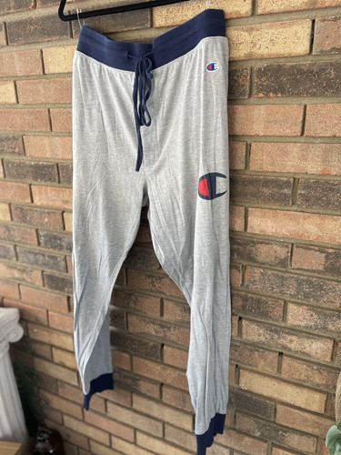 Pantalones de salón para dormir Champion para hombre talla grande gris y azul marino - Imagen 2 de 8