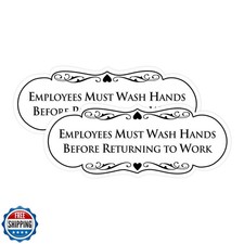 Signs ByLITA Designer Employees Must Wash Hands Before Returning to Work Sign