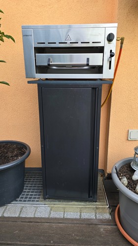 Hochtemperaturgrill / Beefer mit Metallunterschrank, Edelstahl