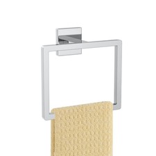 Polished Chrome Towel Ring Square Hand Towel Holder Towel Hanger Bathroom Har...