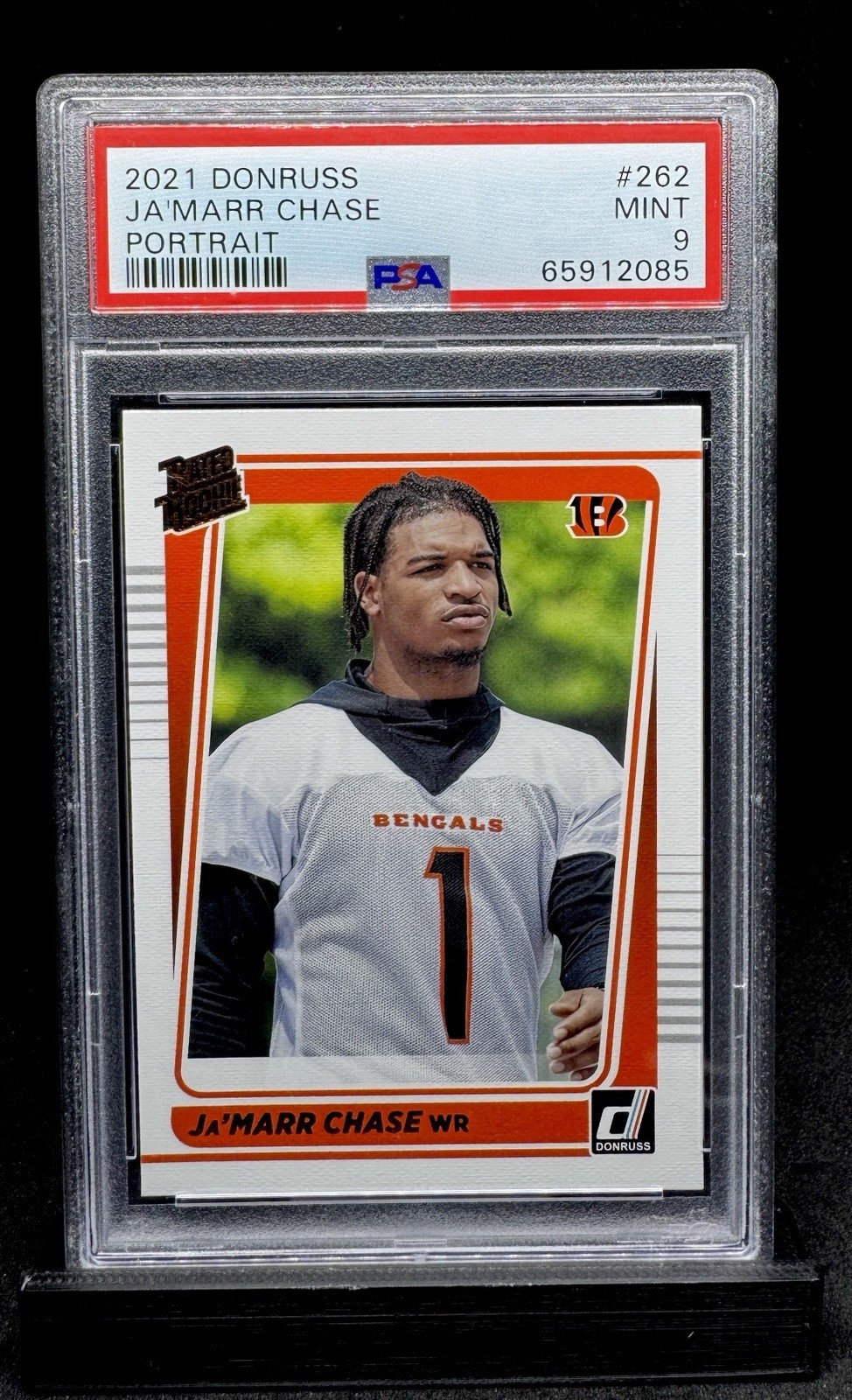 PSA MINT 9 Ja'Marr Chase RC~ 2021 Donruss #262 Portrait ~ ROOKIE CARD ~ BENGALS